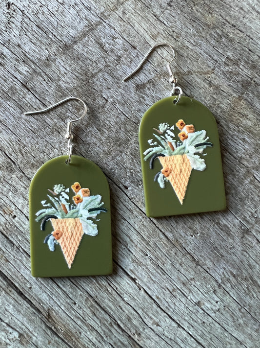 Flower Basket Earrings