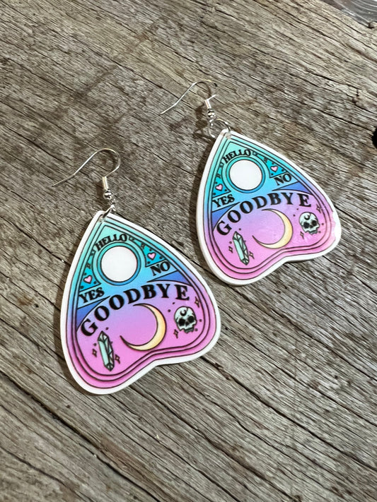 Goodbye Ouija Board  Resin Earrings