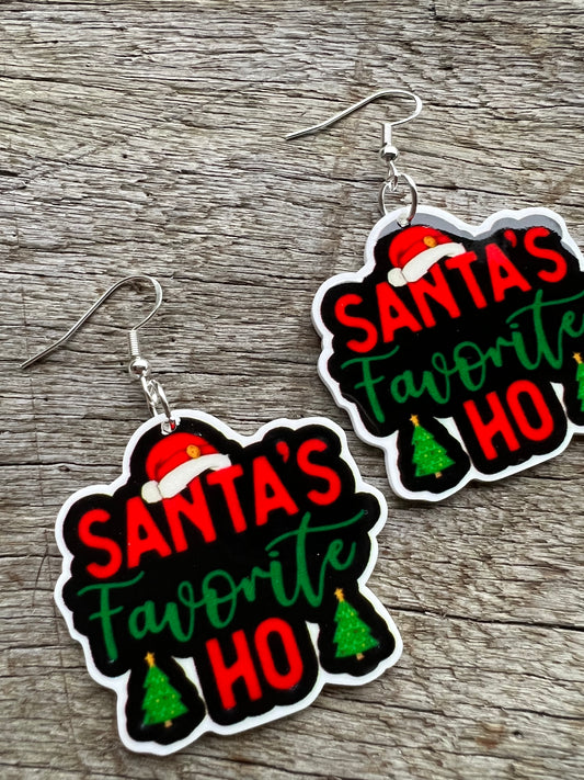 Santa’s Favorite Ho Christmas Earrings