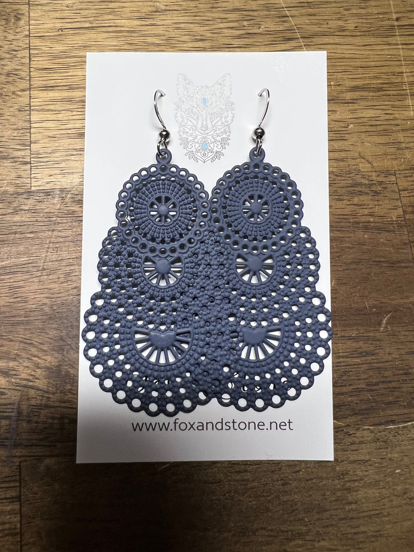 Stunning Blue Dusk Metal Dangles