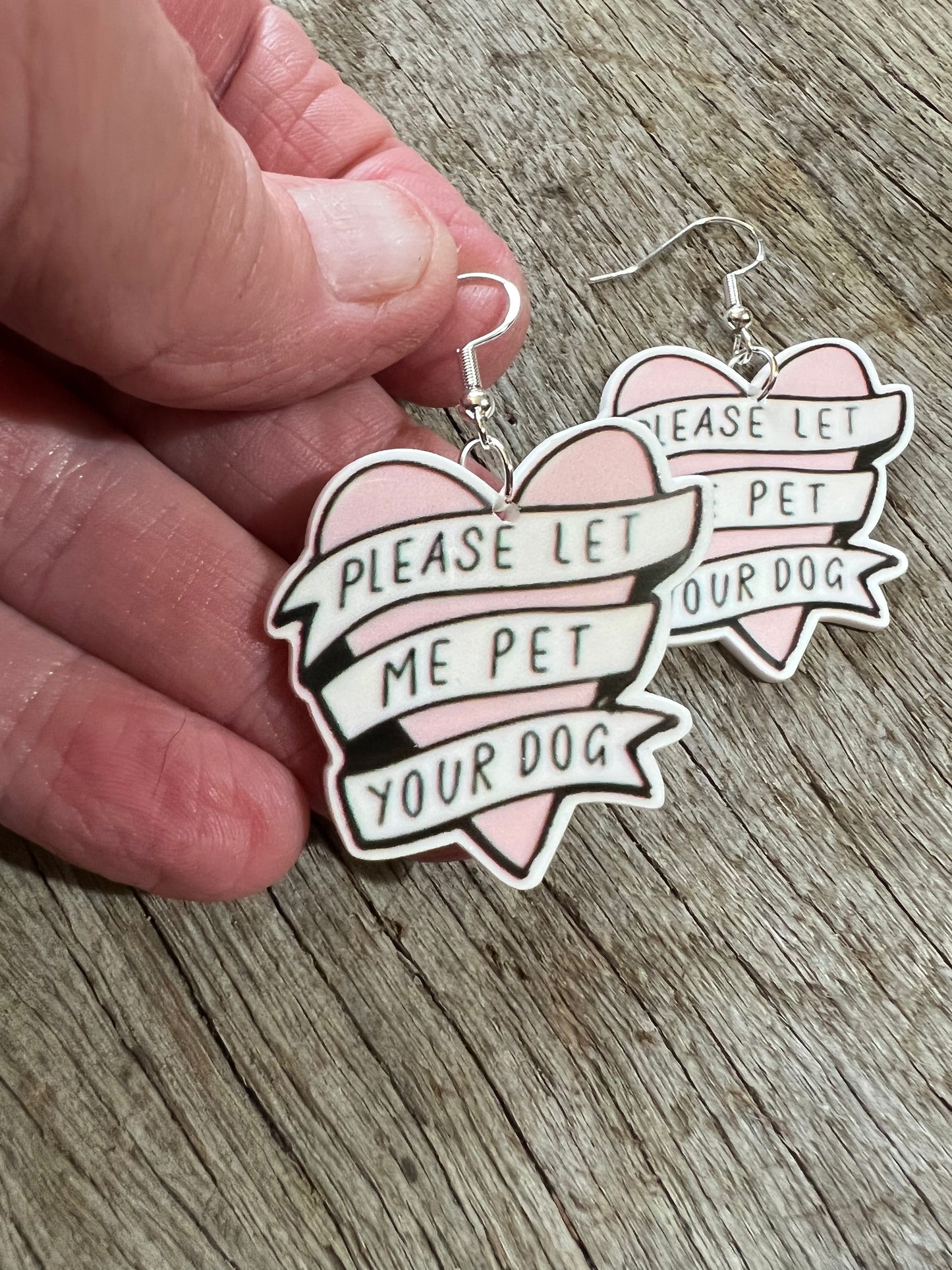 Pet Your Dog Resin Earrings