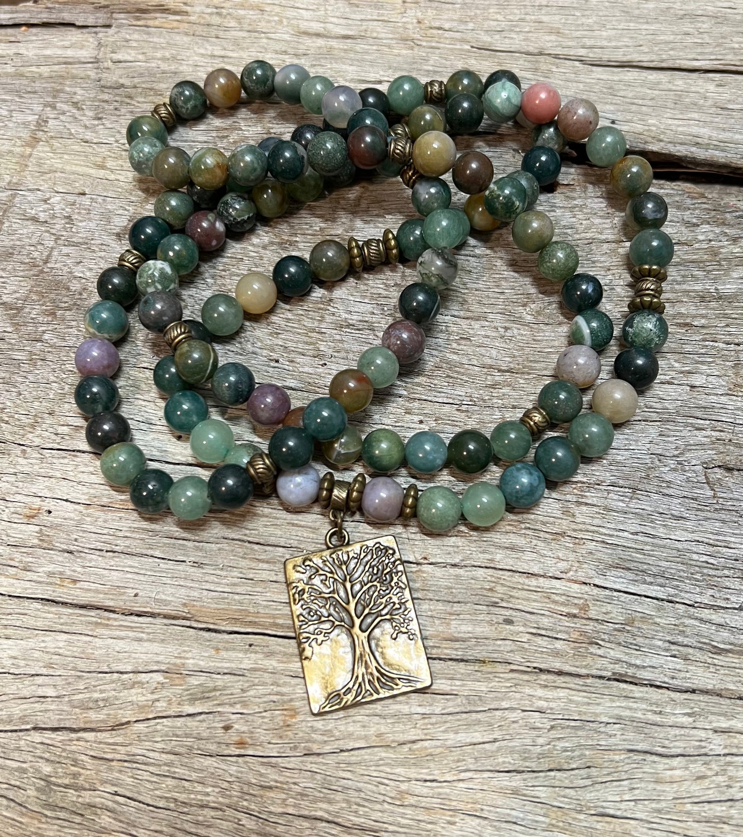 Indian Agate 106 Mala Beads