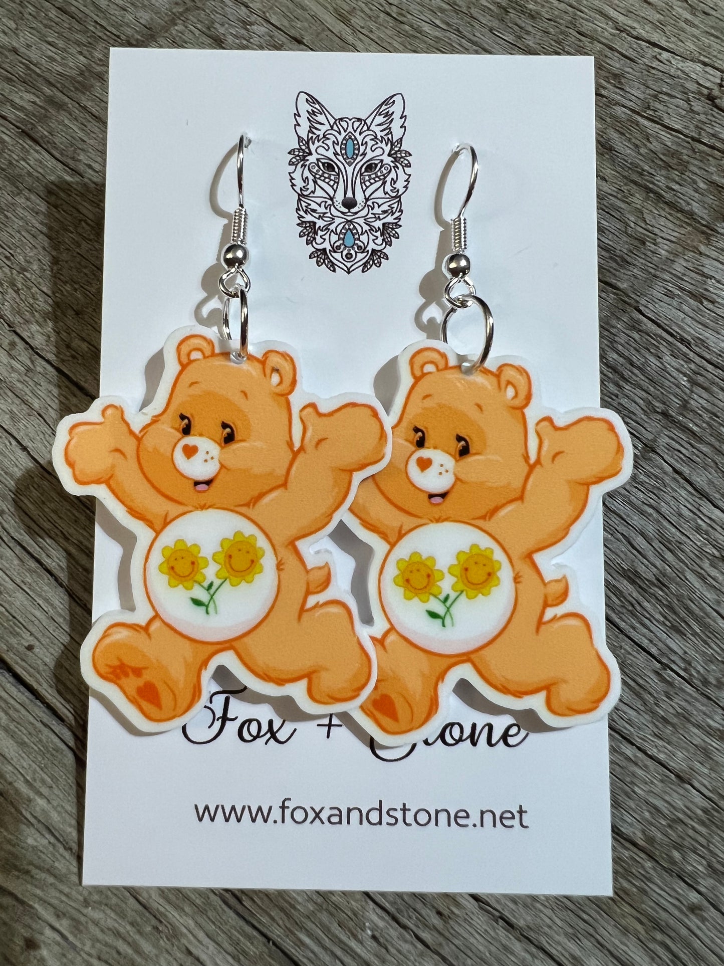 Sunflower Bear Plannar Earrings