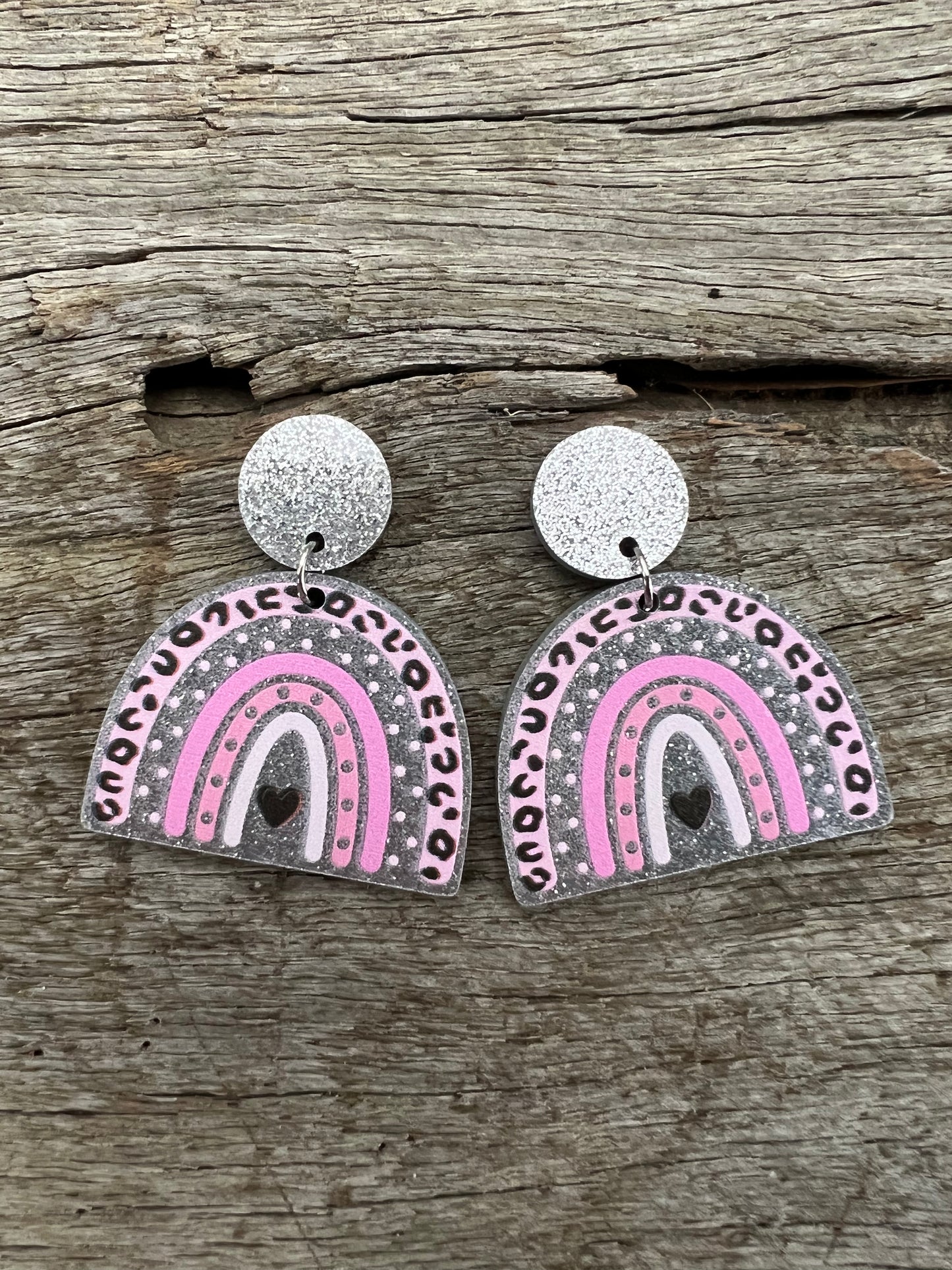 Silver Sparkle Arch Earrings