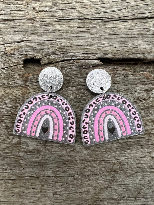 Silver Sparkle Arch Earrings