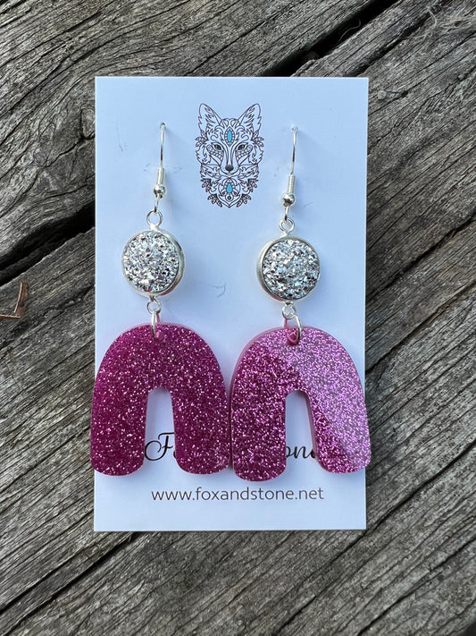 Glitter + Druzy Earrings