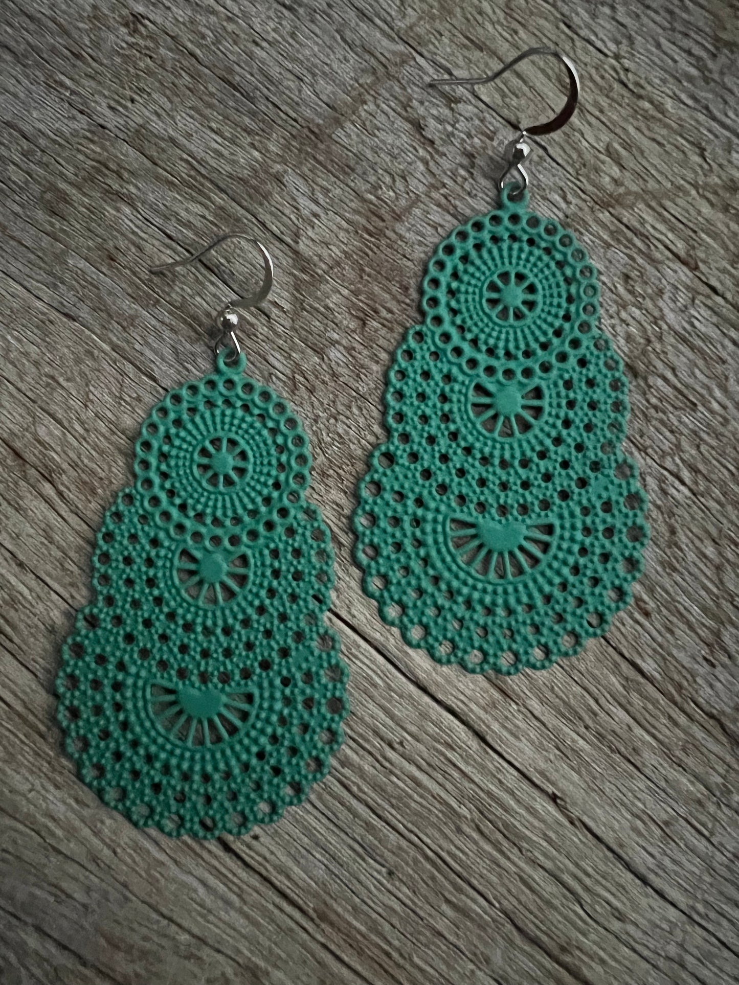Stunning Seafoam Metal Dangles