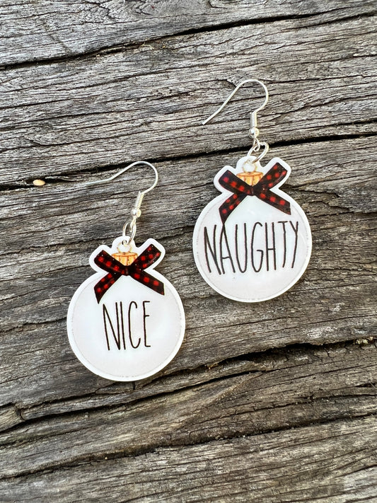 Naughty + Nice Christmas Earrings