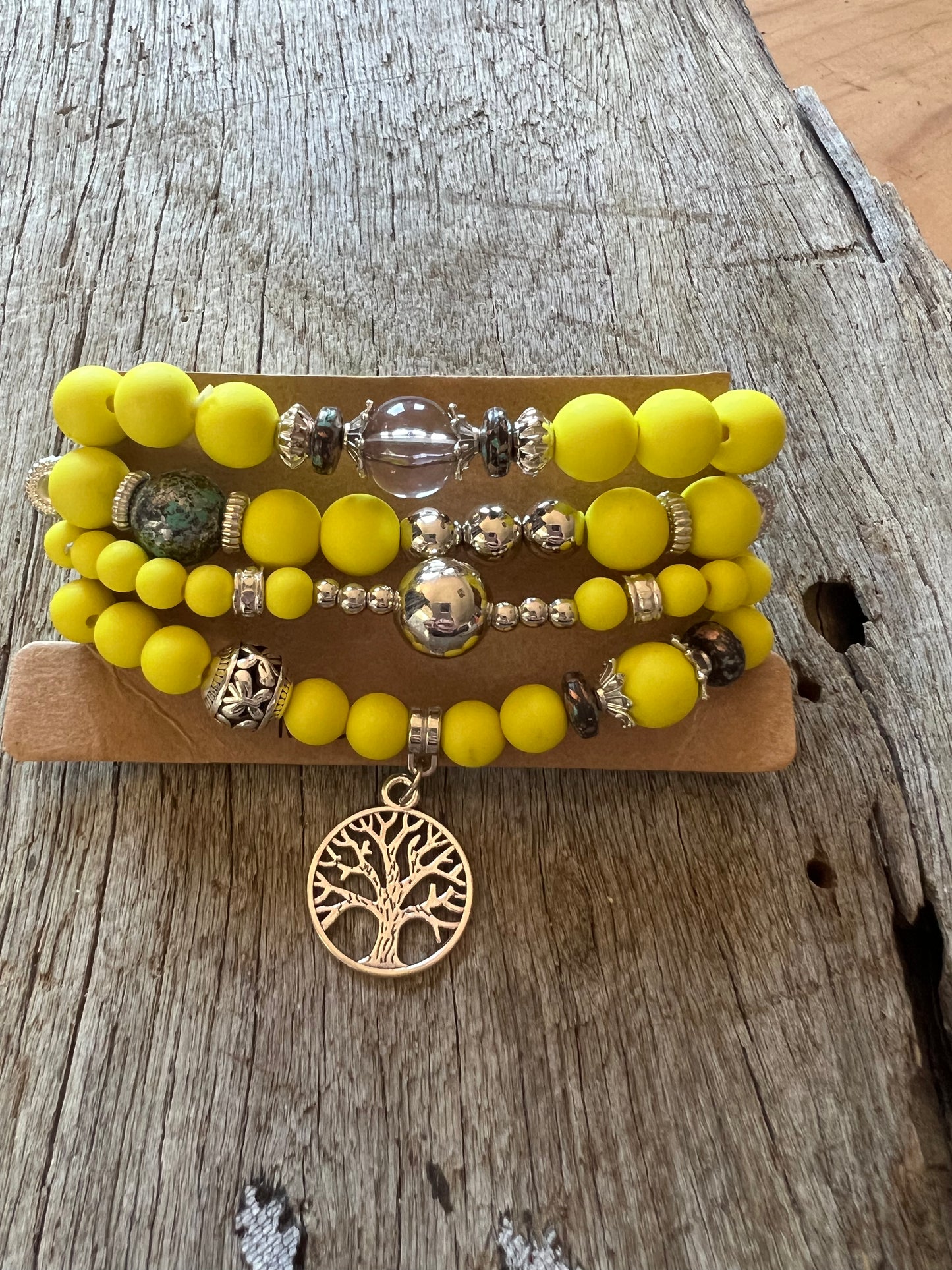 Sunshine Neon Yellow Bracelet Stack