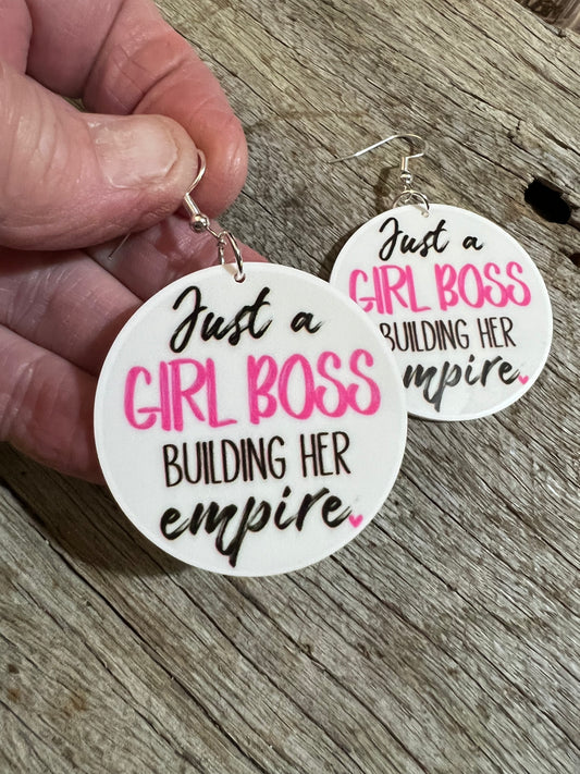 Girl Boss Resin Earrings