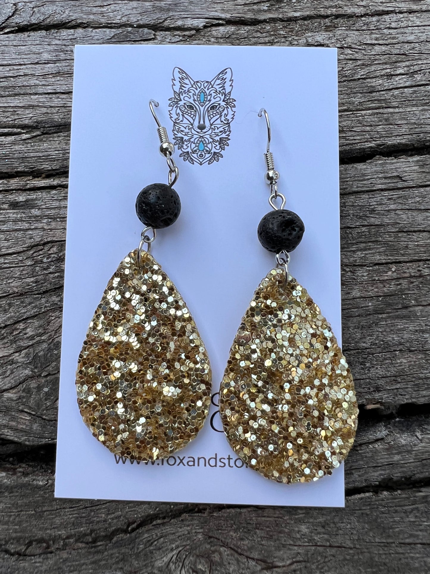 Golden Goddess Lava Shimmer Sequin Earrings