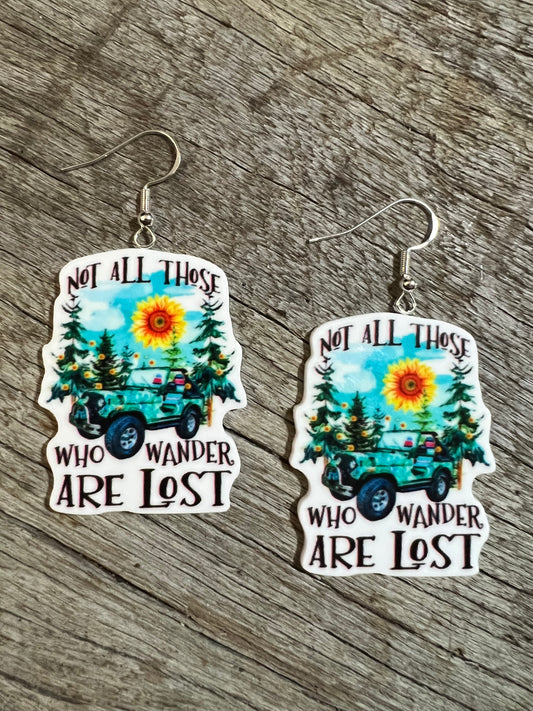 Not All Are Lost Resin Earrings