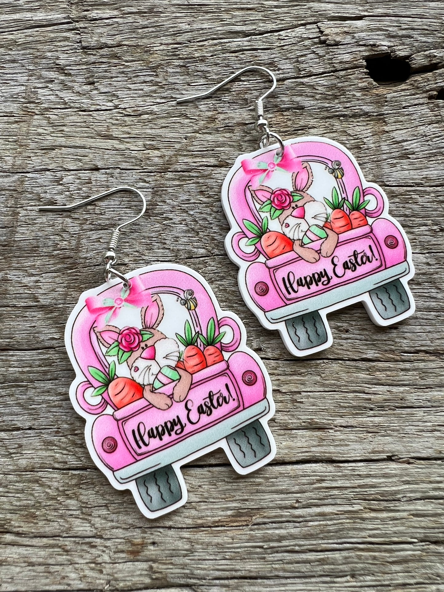 Pink Pick Up Easter Earrings