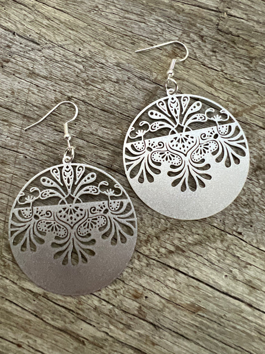Silver Shimmer Lotus Swirl Filigree
