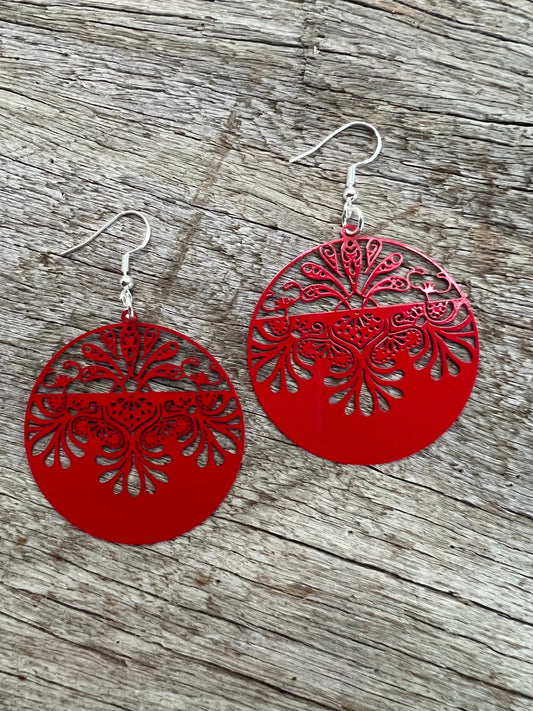 Red Lotus Swirl Filigree