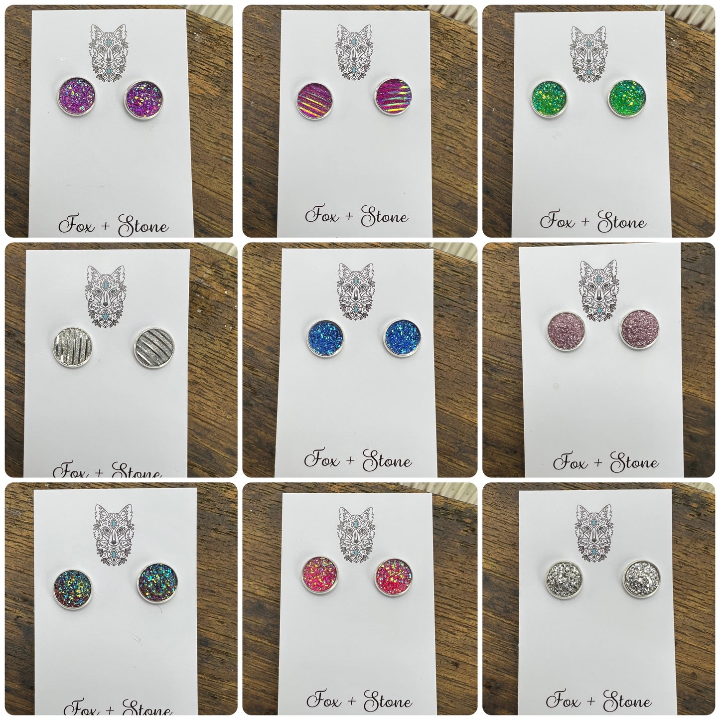 Appleberry Druzy Stud Earrings