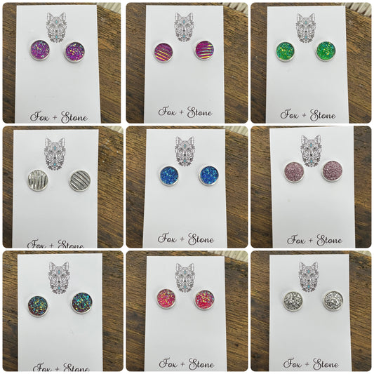 Appleberry Druzy Stud Earrings