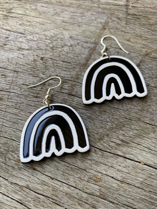 Black and White Arch Earrings
