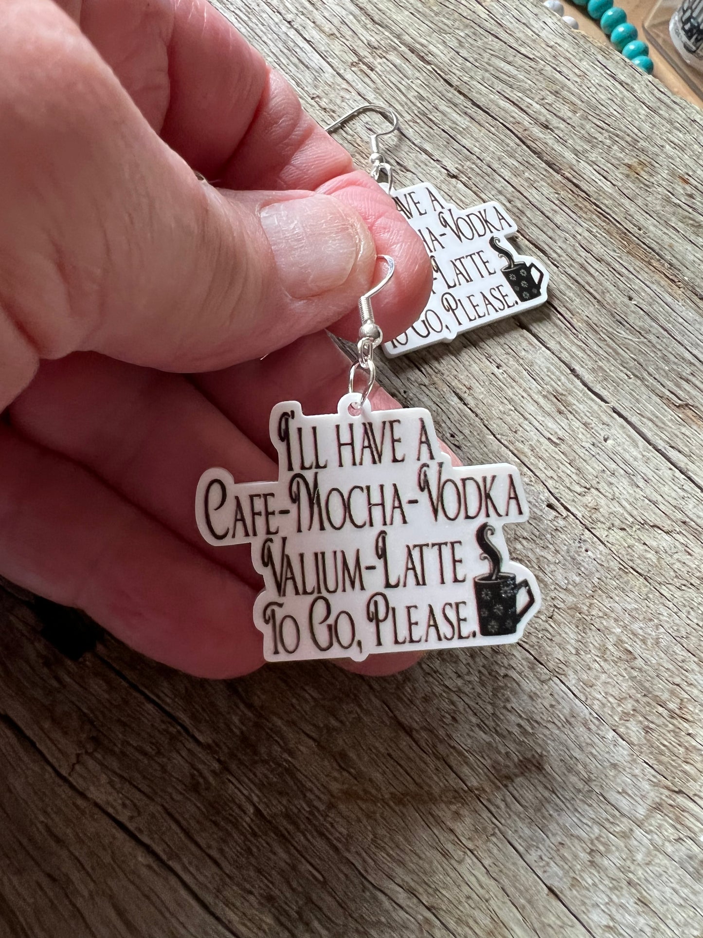 Cafe Mocha Vodka Resin Earrings