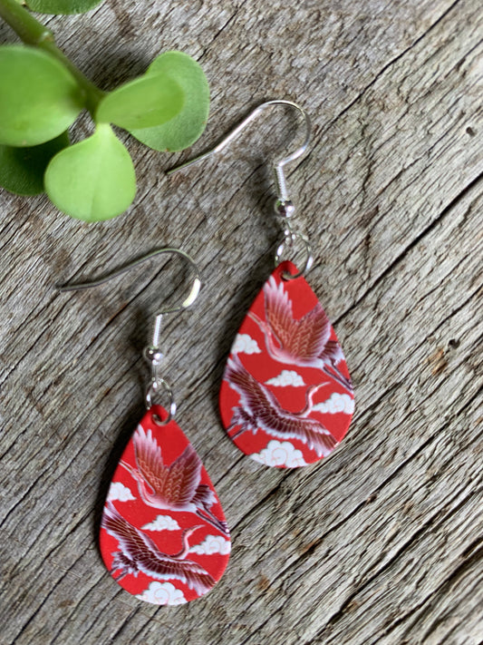 Birds Teardrop Earrings