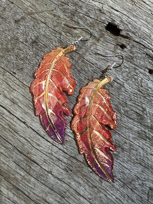 Mystic Ombre Leaf Earrings