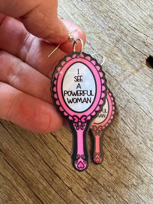Powerful Woman Mirror Earrings