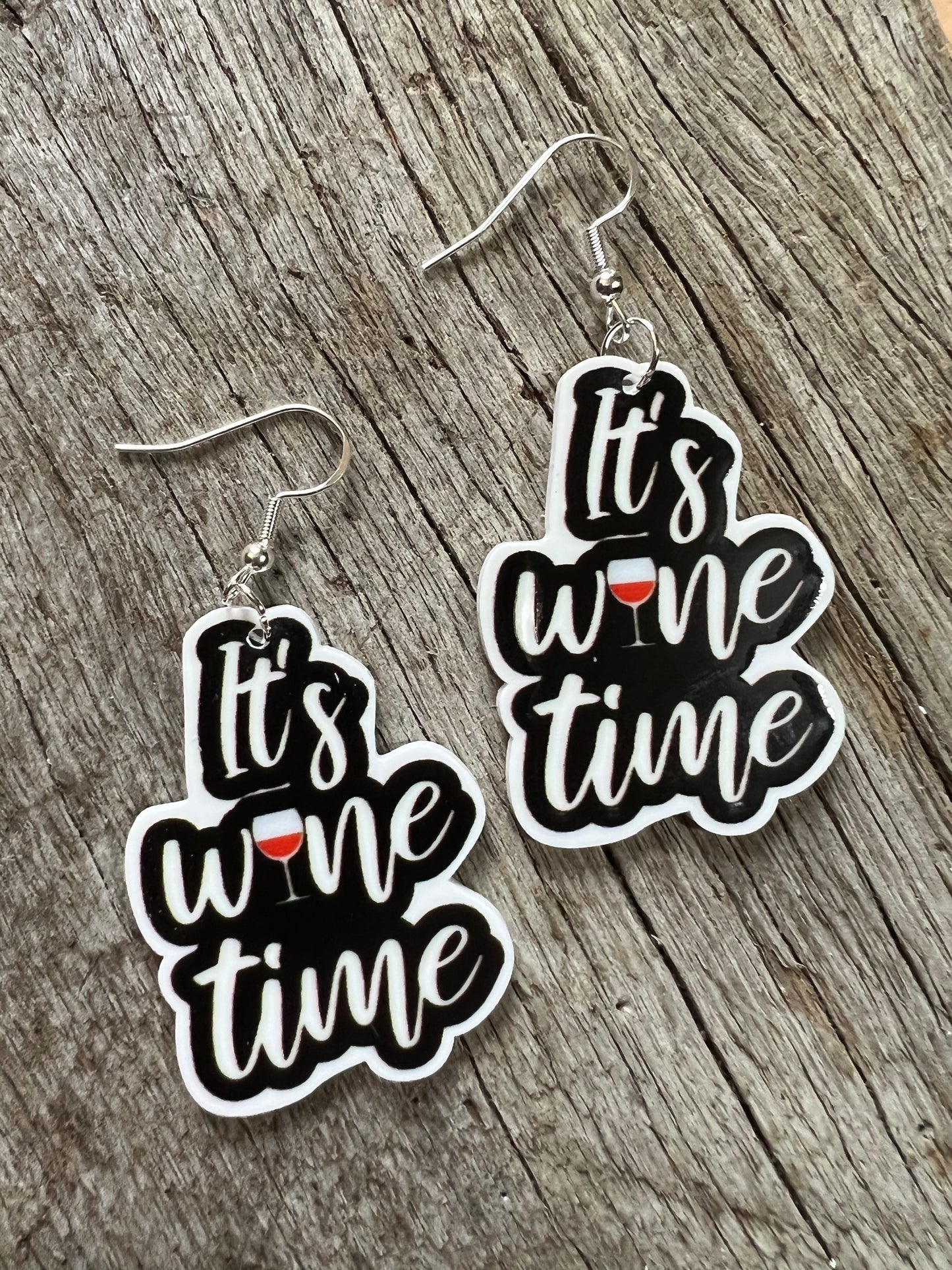 Wine Time Resin Earrings