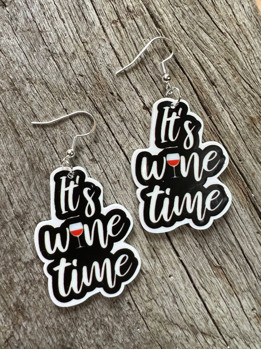 Wine Time Resin Earrings