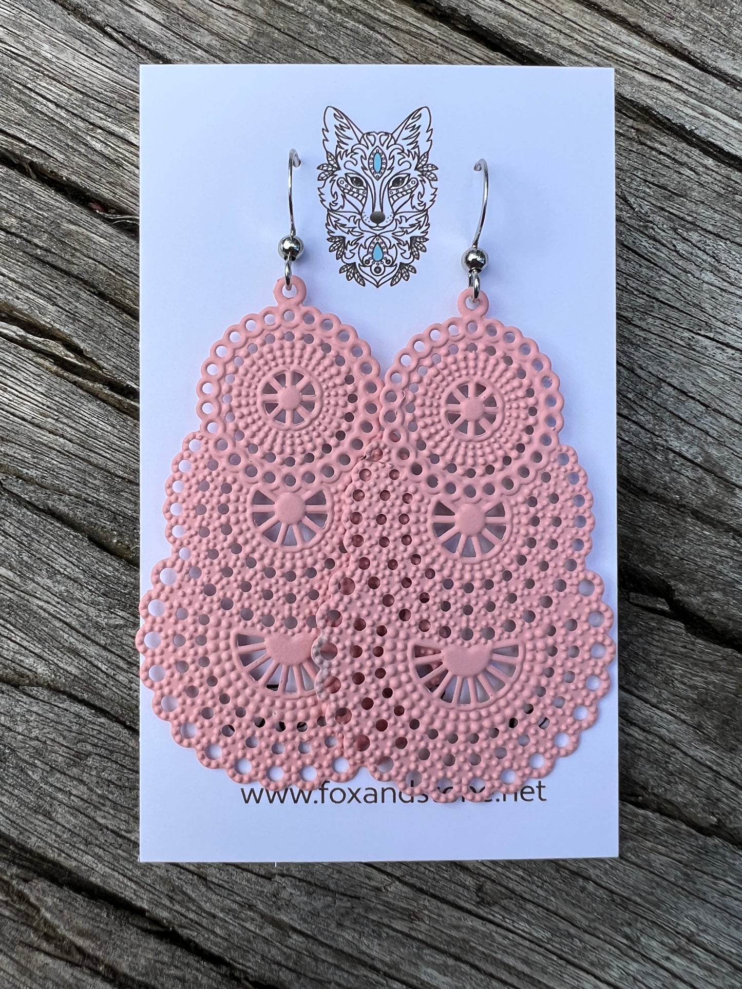 Stunning Pastel Pink Metal Dangles