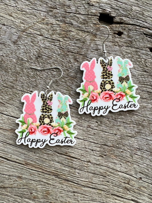 Happy Bunny Easter Earrings