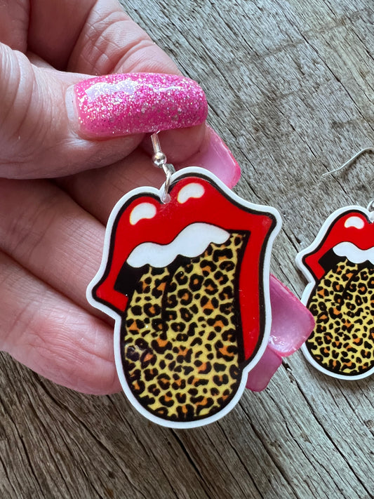 Leopard Rock On Earrings