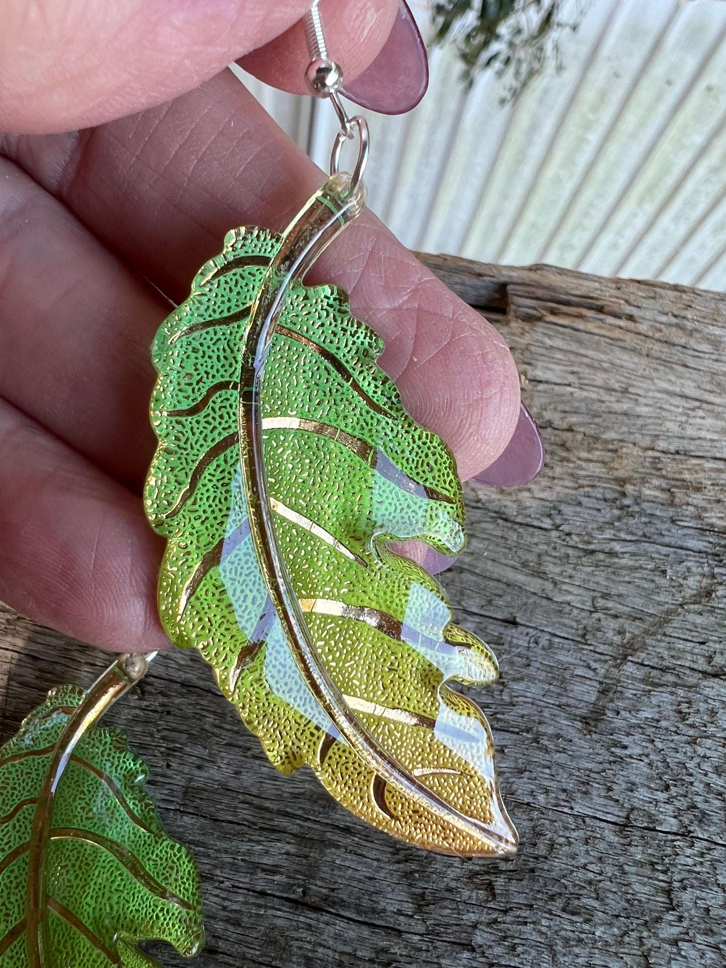 Lush Ombre Leaf Earrings
