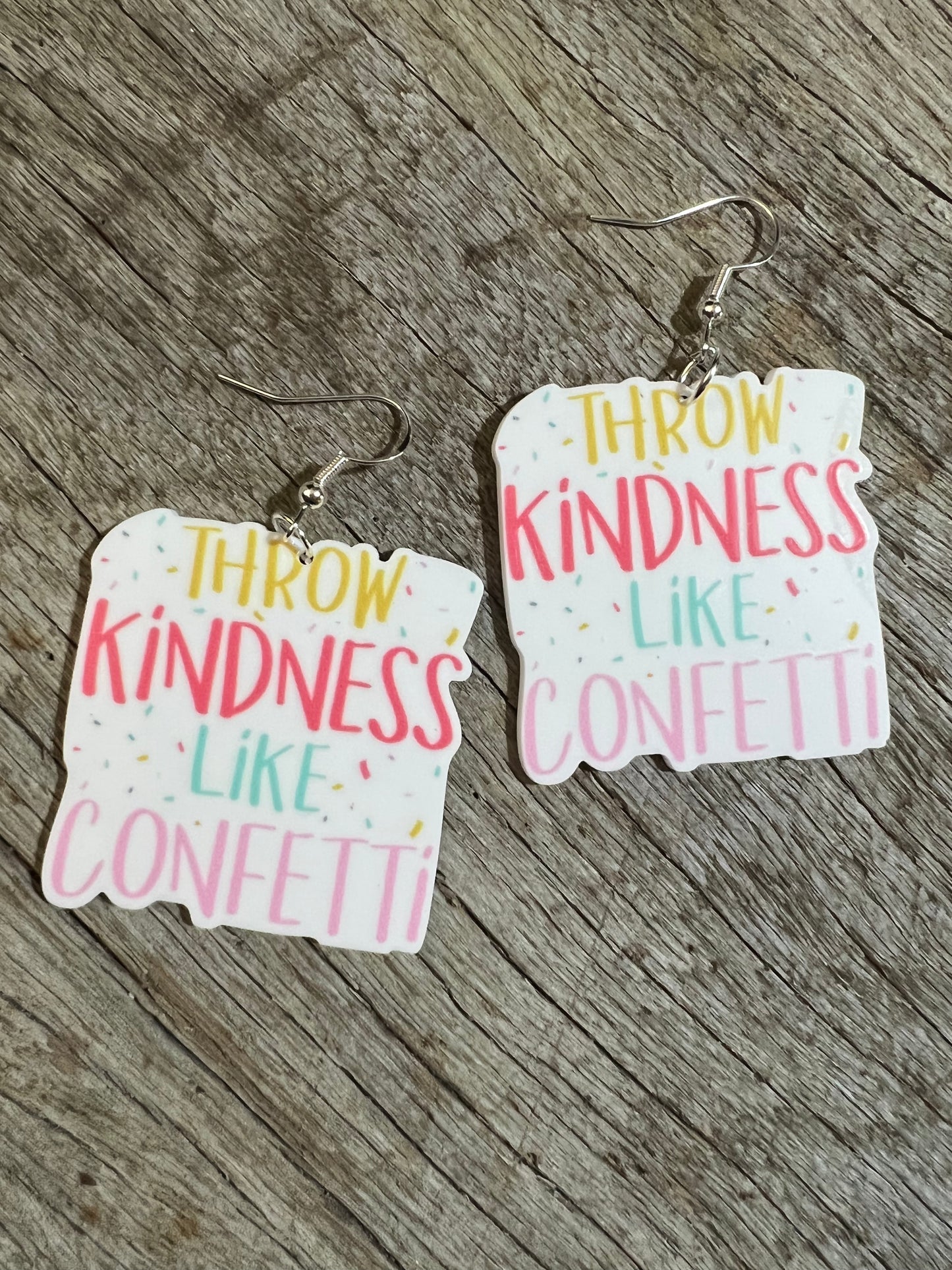 Kindness and Confetti Resin Earrings