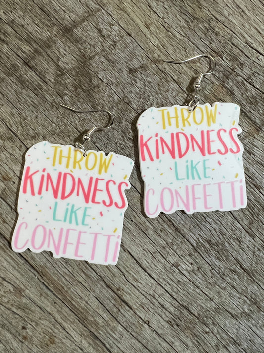 Kindness and Confetti Resin Earrings