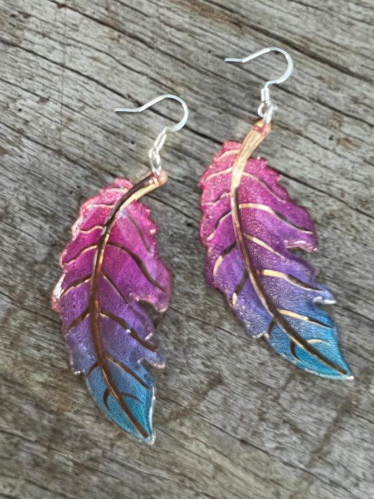 Stunning Ombre Leaf Earrings