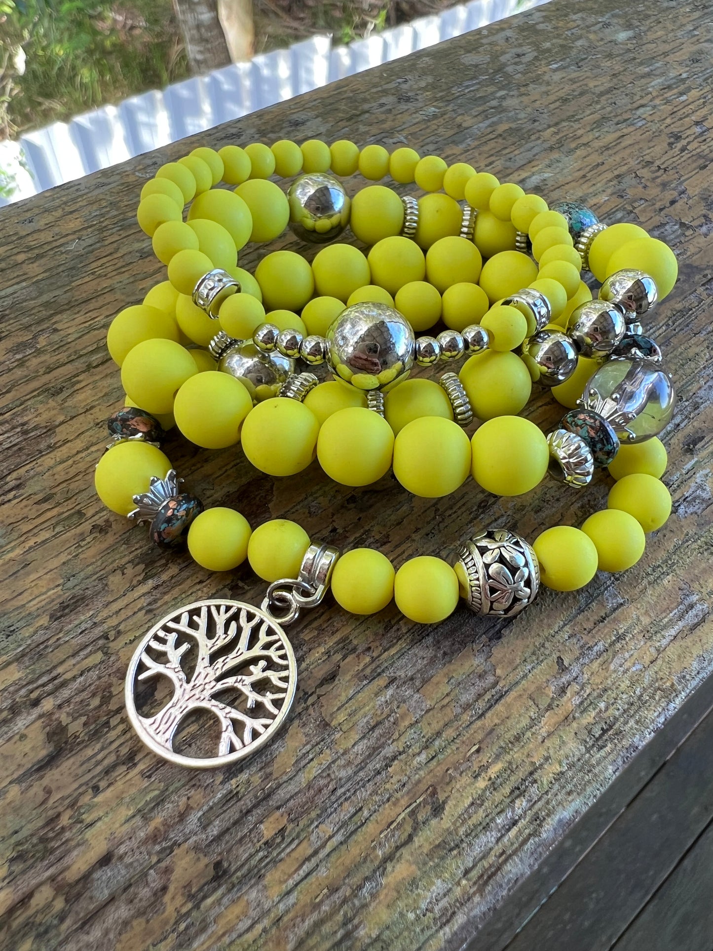 Sunshine Neon Yellow Bracelet Stack