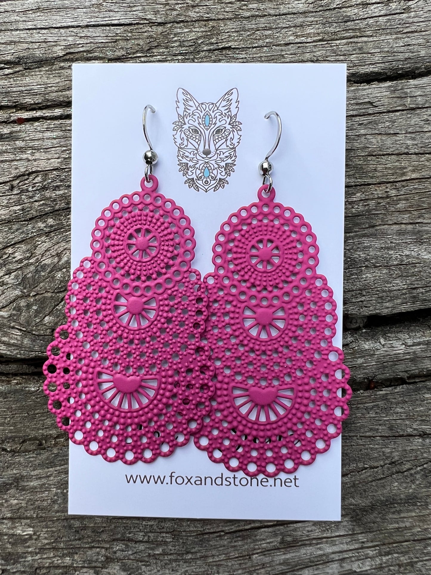 Stunning Pink Metal Dangles