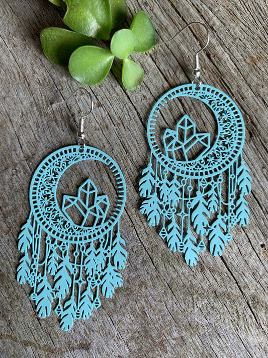 Baby Blue Dream Catcher Crystal Filigree
