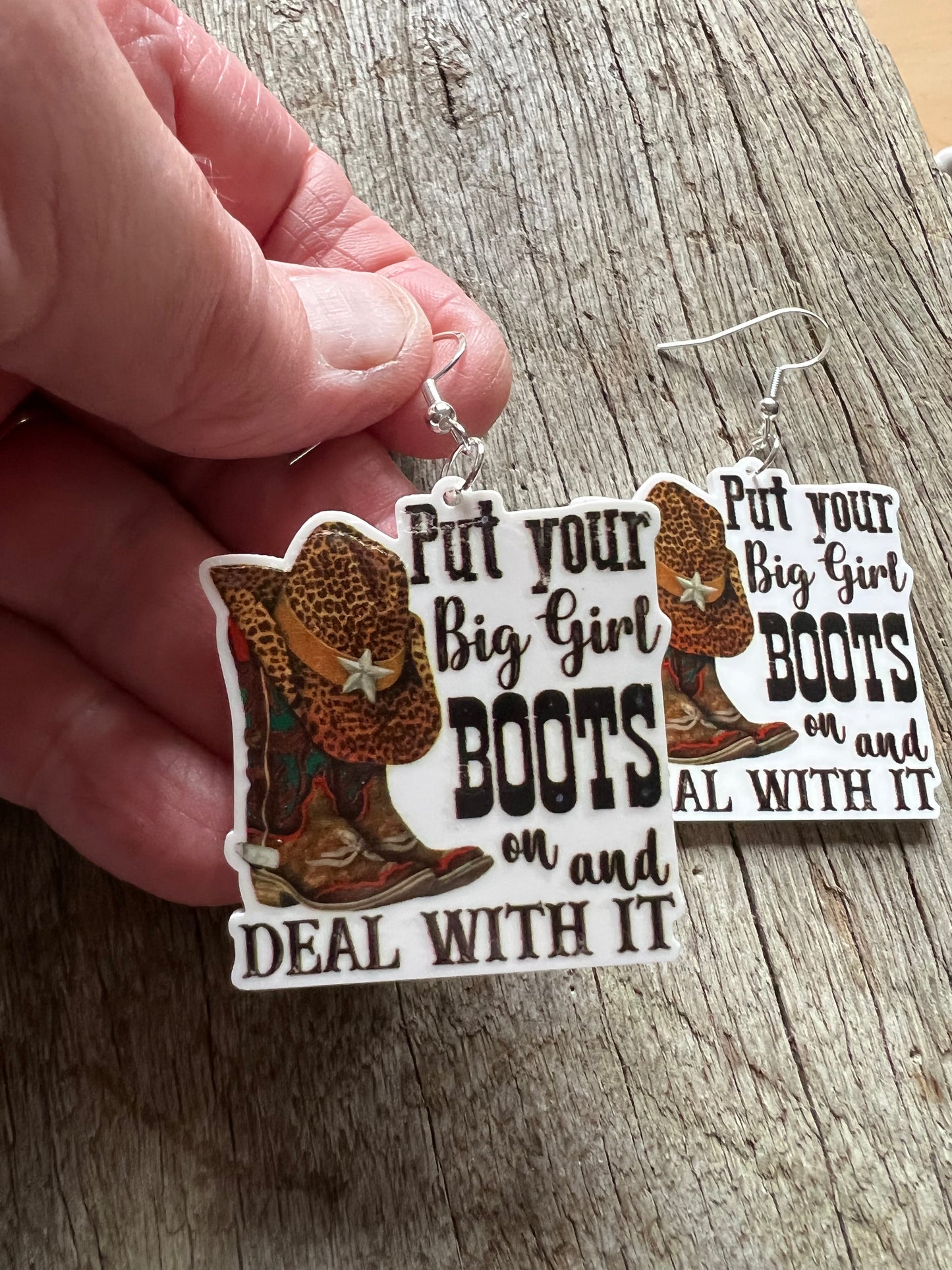 Big Girl Boots Resin Earrings