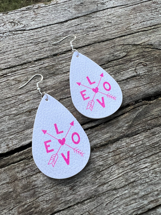 L O V E Feather Earrings