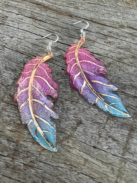 Stunning Ombre Leaf Earrings