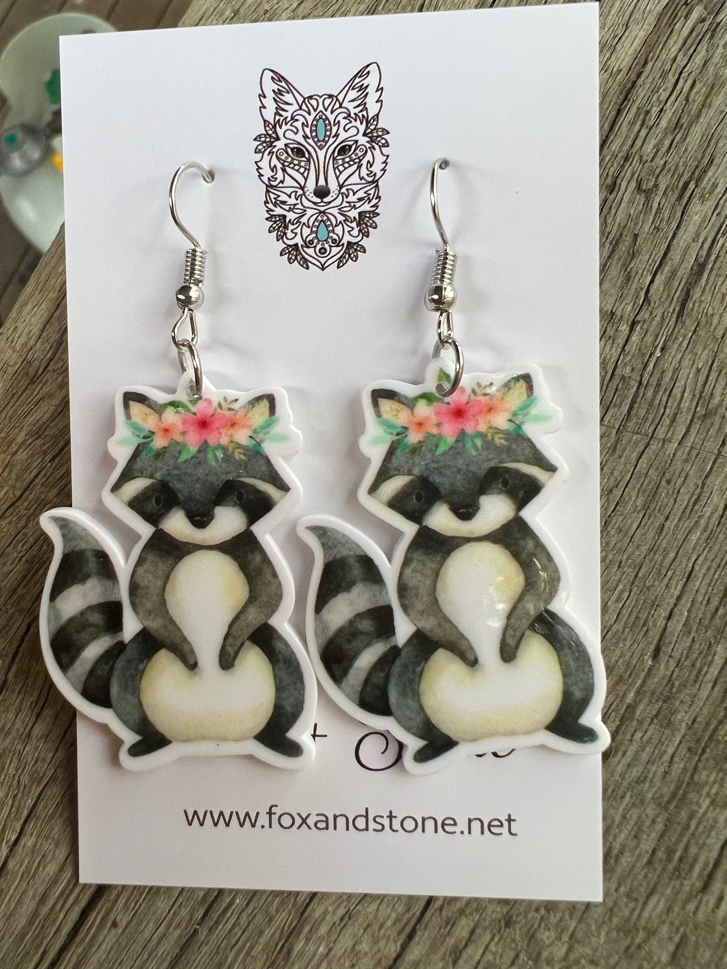 Boho Baby Racoon Earrings