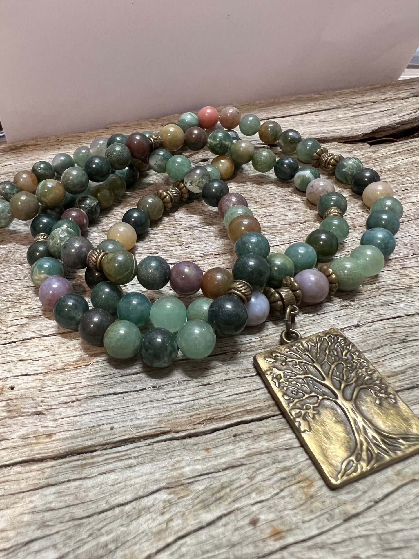Indian Agate 106 Mala Beads