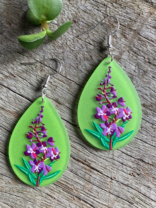 Purple Climbing Flower Earrings