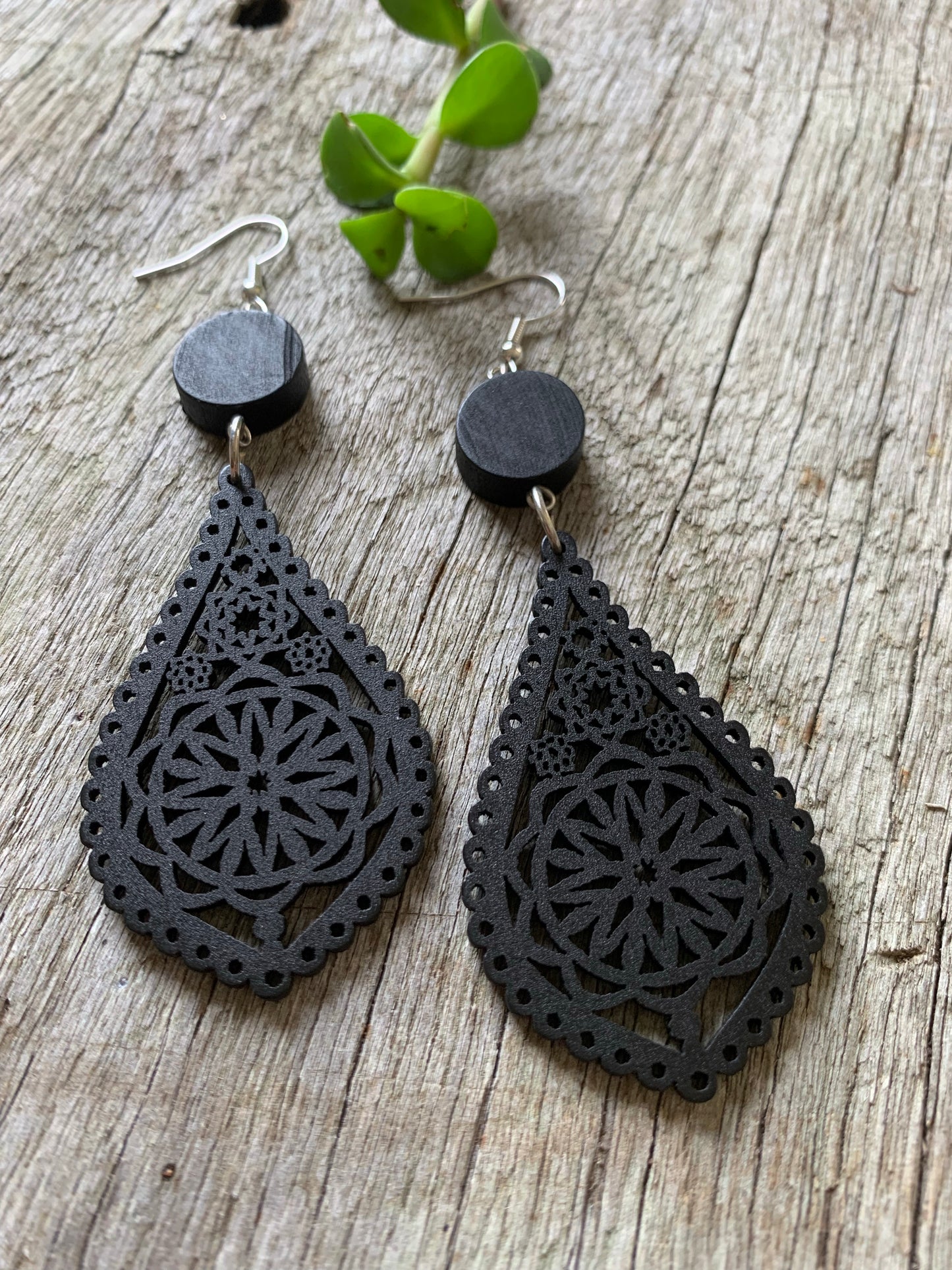 Midnight Kara Wood Earrings