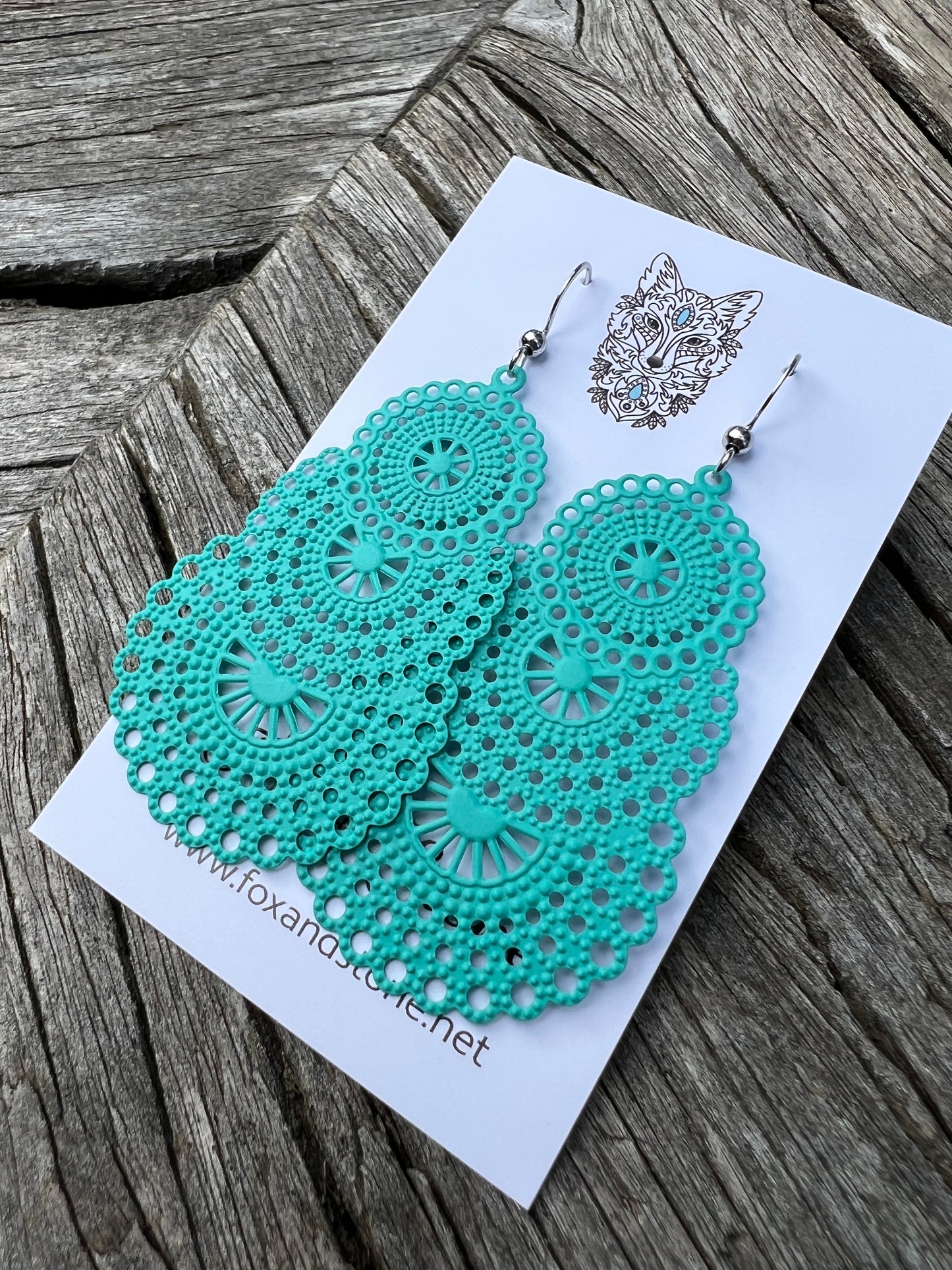 Stunning Mint Metal Dangles
