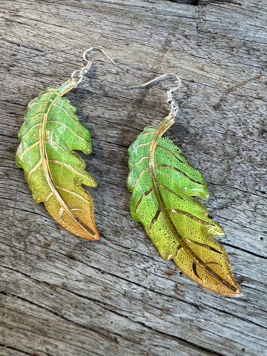 Lush Ombre Leaf Earrings