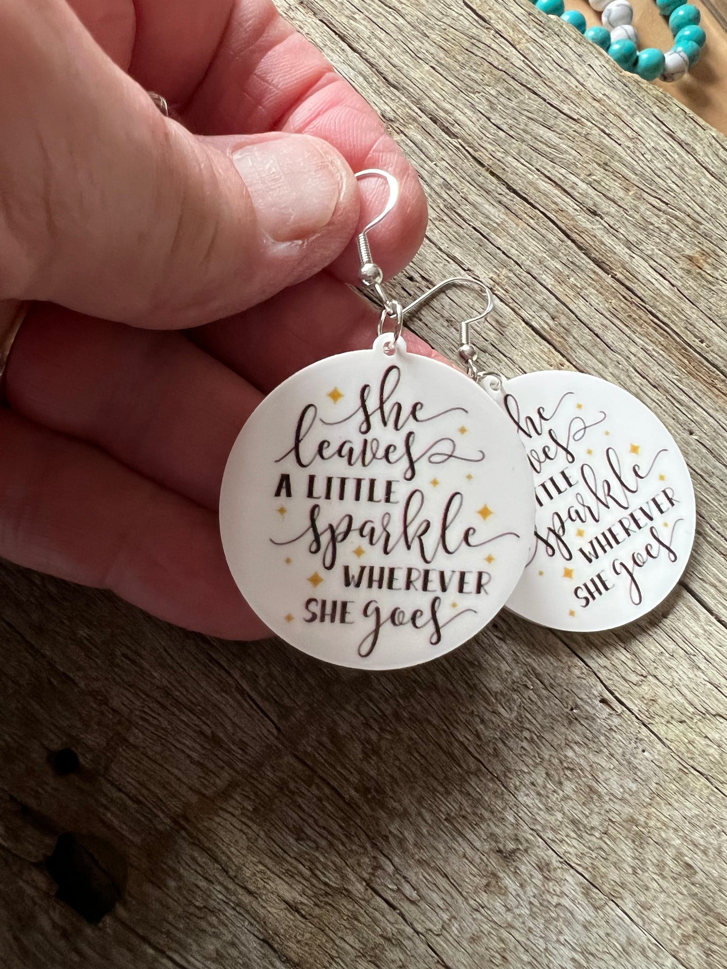 She Leaves Sparkles Resin Earrings