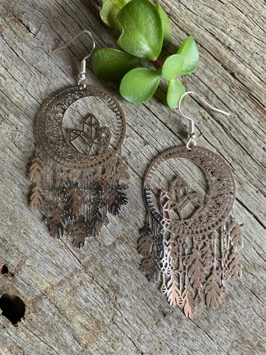 Silver Dream Catcher Crystal Filigree