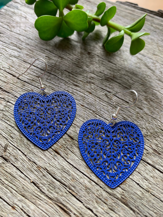 Royal Blue Heart Filigree